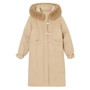 Water-resistant Calf-length Puffer Coat for a Trendy Look