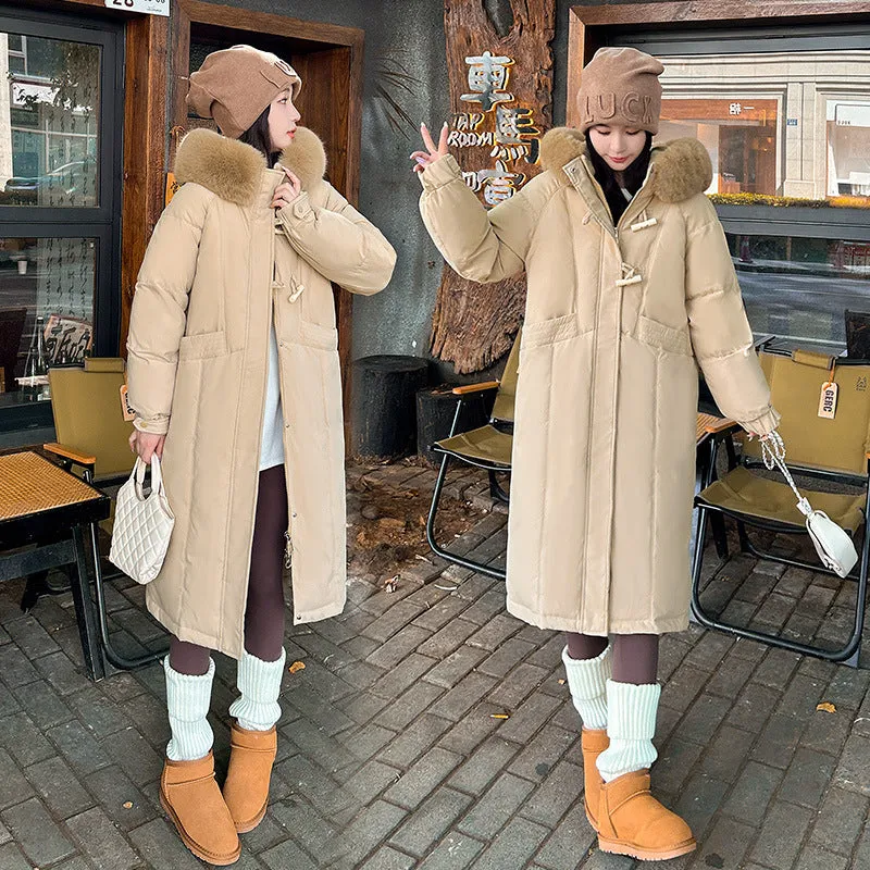 Water-resistant Calf-length Puffer Coat for a Trendy Look