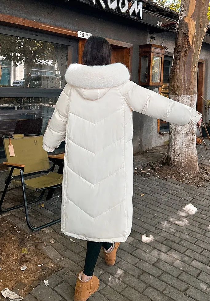 Water-resistant Calf-length Puffer Coat for a Trendy Look