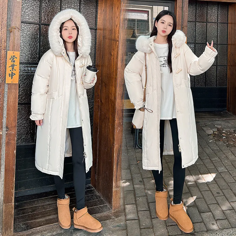 Water-resistant Calf-length Puffer Coat for a Trendy Look