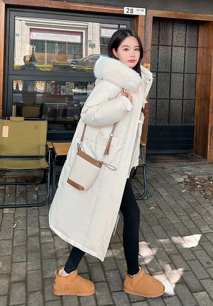 Water-resistant Calf-length Puffer Coat for a Trendy Look
