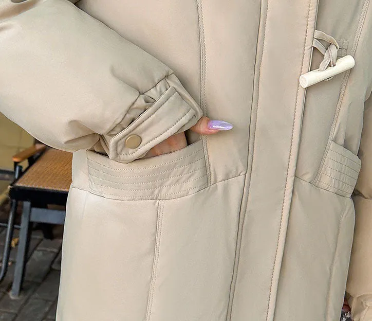 Water-resistant Calf-length Puffer Coat for a Trendy Look