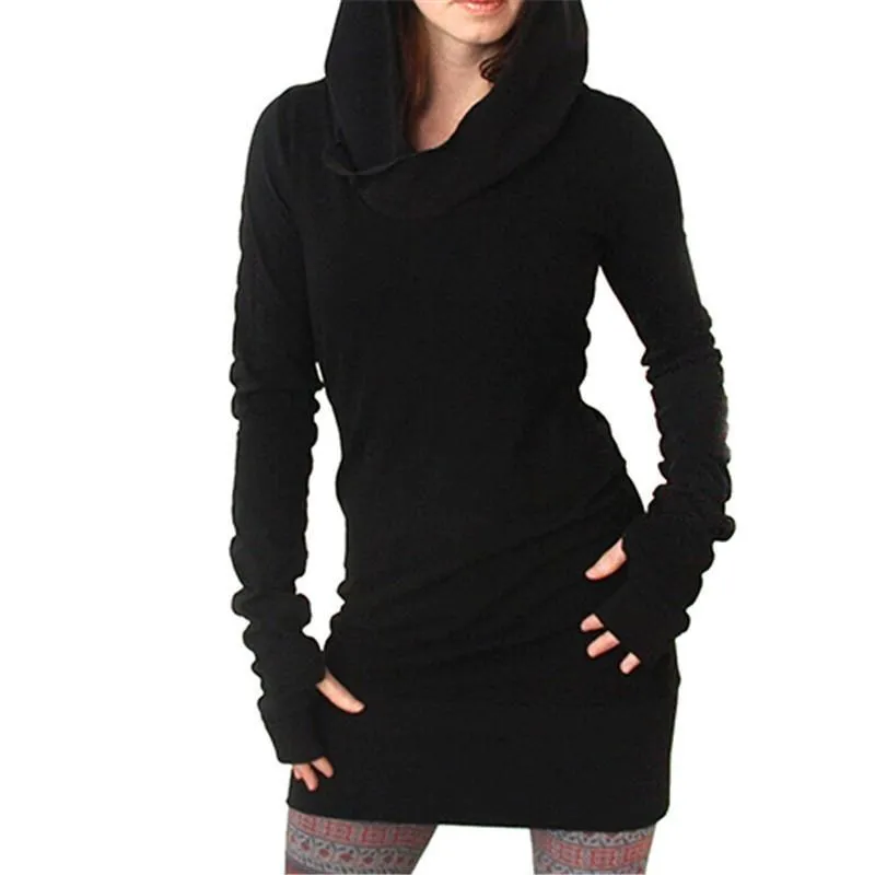 Women Fashion Hooded Hoody Sweatshirt Bodycon Hoodie Pullover Tunic Jumper Dress
