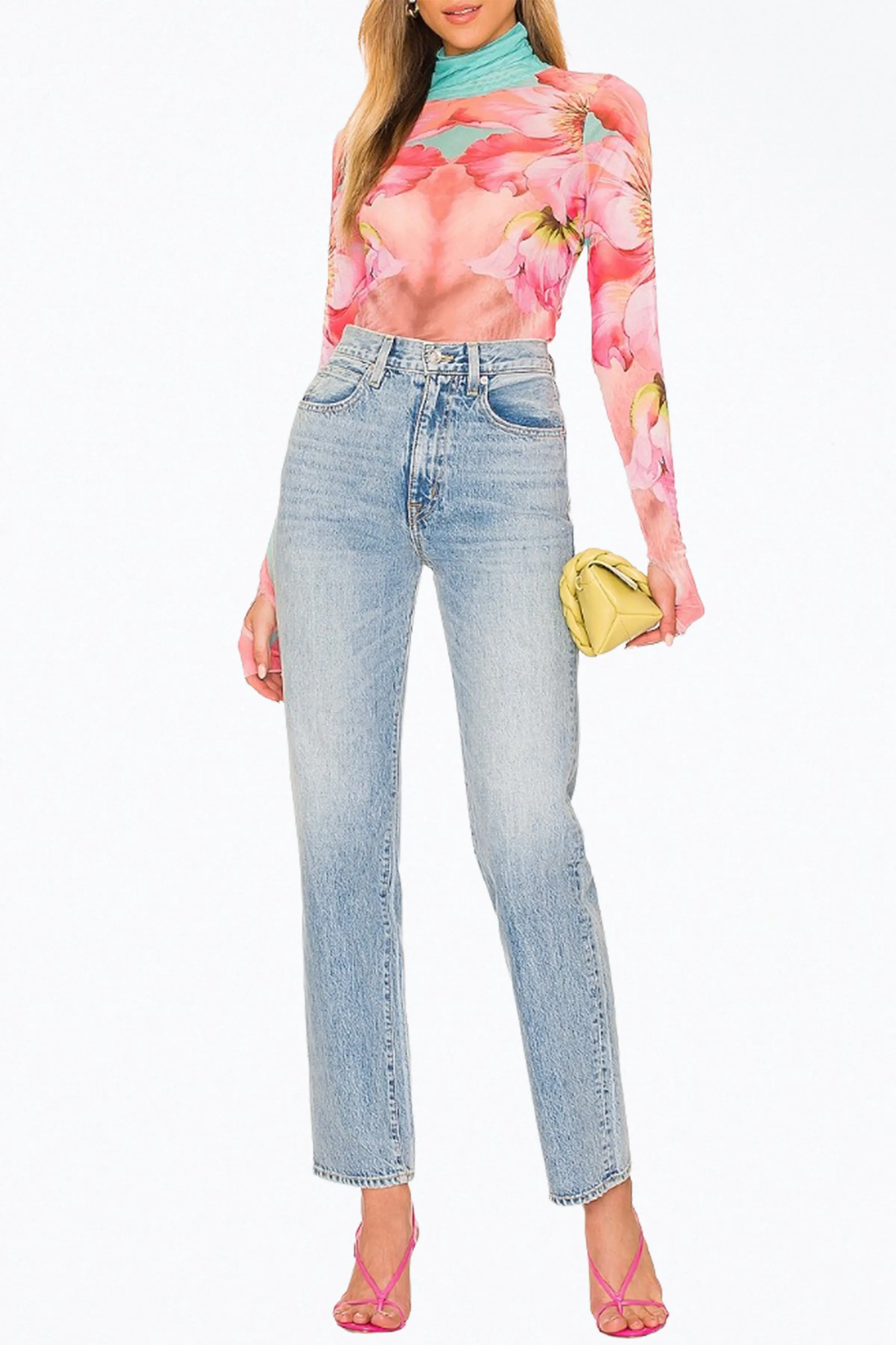 ZADIE POWER MESH TURTLENECK TOP