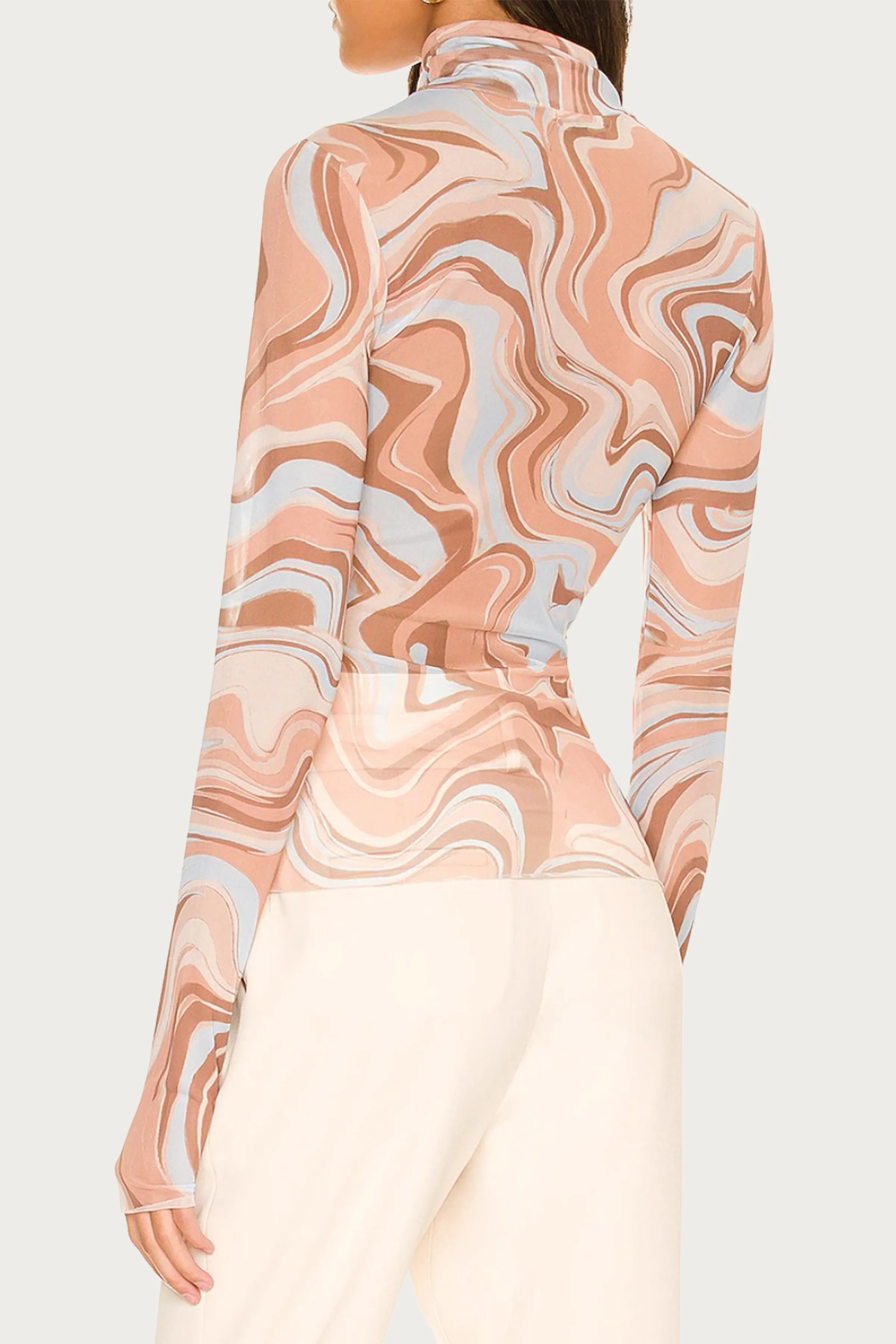 ZADIE POWER MESH TURTLENECK TOP