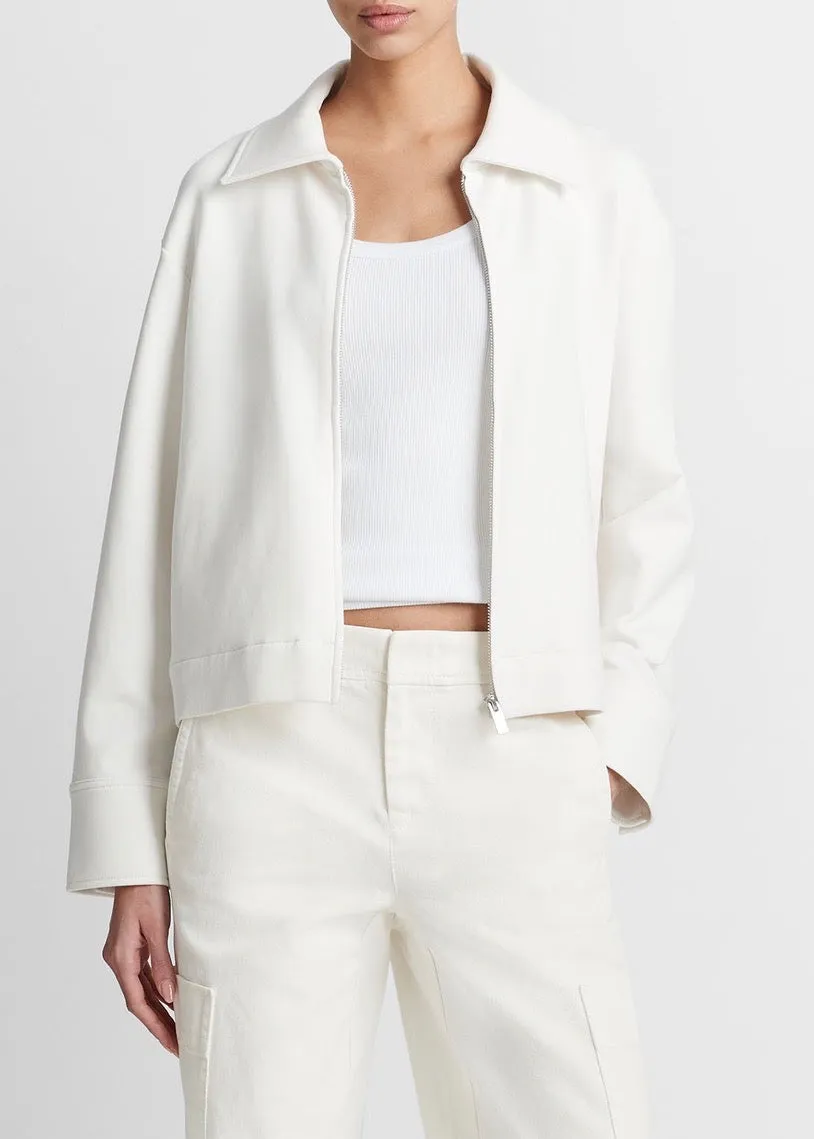 Zip Up Collared Jacket (Off White)