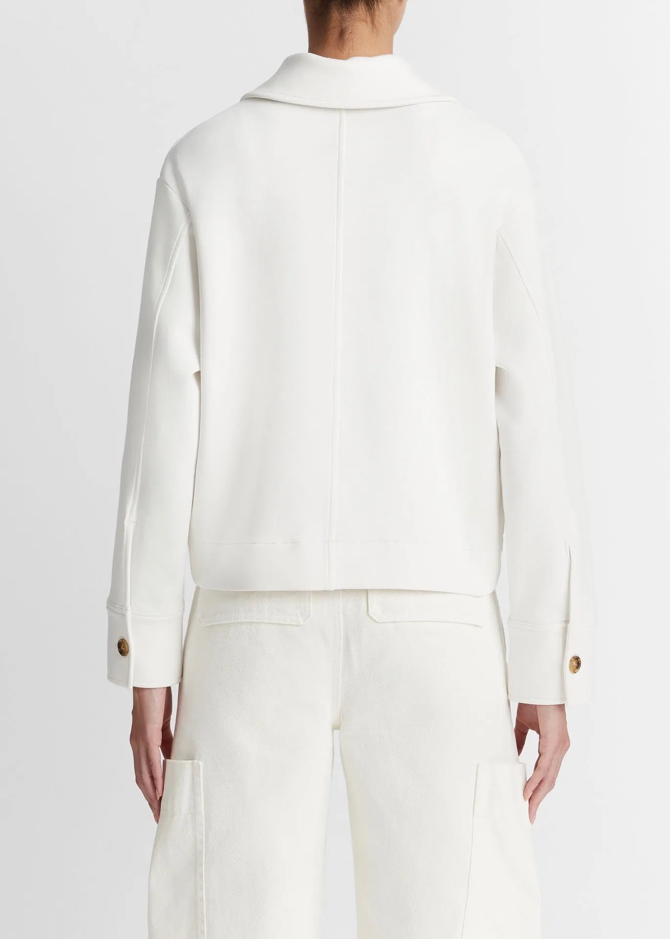 Zip Up Collared Jacket (Off White)